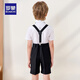 Romon boys dress summer children's graduation performance suit kindergarten overalls flower girl black suit 160
