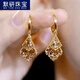 MOYAN's new autumn and winter temperament goddess exquisite fashionable earrings temperament versatile golden French earrings diamond-shaped sparkling earrings coffee color B03-204