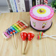 
Net Tong Qibei Children's Drum Toy Double-sided Drum Soldier Drummer Clapping Drummer Kinder Orff Percussion Instrument Kindergarten Baby Small Drum Large Snake Drum Cartoon Musical Instrument Pattern