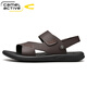 
Camel dynamic sandals men's toe layer cowhide two-wear beach shoes men's outdoor fashion men's shoes summer new product trendy stream shoes men 698 brown 40 standard leather shoe size