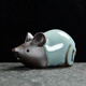 Zhenfan Ceramics Twelve Zodiac Ornaments Complete Set Cute Mini Rat Ox Tiger Rabbit Dragon Snake Horse Sheep Monkey Chicken Dog Pig Tea Pet Ornaments Monkey-(Ge Kiln Model)