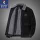 Chaqueta para hombres de la chaqueta de carpintero con pana engrosada de piel en otoño e invierno NUEVA chaqueta de piel de cordero suelta HL-YT-A350-A2122 Gris oscuro 2XL (135Jin [Jin es igual a 0.5 kg] -150Jin [Jin es igual a 0.5 kg])