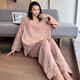 九红妃胖mm睡衣女春秋大码纯棉复古中国风碎花棉纱家居服加肥加大200斤 YZ16804 4XL （130-180斤）