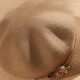Buta autumn and winter hat for women outdoor wool beret versatile warm felt hat simple star anise top hat black one size adjustable