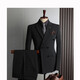 Walker Shop-Anzug Herrenfarben koreanischer Stil Slim Double Breasted Business Formal Wear Casual Bankett Bräutigam Hochzeitskleid Schwarz (Top + Weste + Hosen) XL /52