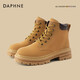 Daphne's official Martin boots female plus velvet thickened winter 2024 explosion full retro boots children boots boots rhubarb female retro yellow 37