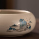Porcelain brand tea set Jinxiu Jiangshan ashtray home living room ceramic ashtray creative coffee table decorative ornaments tea set accessories beige <Splendid Jiangshan> ashtray