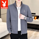 花花公子（PLAYBOY）2024新款春秋季男装夹克男士休闲外套潮流百搭翻领夹克男上衣 2687黑色 XL