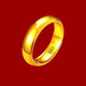 Leakage Genuine 24 gold color glossy ring for men and women, fortune ring, sand gold ring, couple gift, glossy gold ring