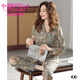 Modal [same style for counter] pajamas women's spring and autumn pure cotton long sleeve cotton large size new thin home clothing set 9906 (160/M size) recommended to wear weight 80-100 Jin [Jin equals 0.5 kg]