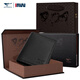 Sieben Wölfe echte Kuhläden mit kurzer Brieftasche Top-Layer Cowide Wallet Clip Multifunktional Multi-Card-Ticket-Clip-Geschenkbox Heiße Stempel Marke