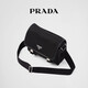 PRADA/Prada Gift Men's Re-Nylon and Saffiano Cow Leather Shoulder Bag Black