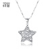 Misu Platinum Wishing Star Pendant for Women PT950 Platinum Dreamnet Hollow Pendant as a Birthday Gift for Girlfriend Wishing Star 1.6-1.8g + with Silver Necklace