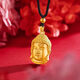 Authentic sand gold copper alloy same style Tathagata Buddha pendant gold color Buddha head necklace men and women necklaces will not fade for a long time, always safe Buddha head pendant + black rope 6.25