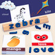 Early childhood education 3-6 years old words spelling children learn English letter building block thinking training toys assembled and use brains YM number letter pairing large gift box style