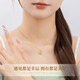 China Gold (CHINA GOLD) Love Gold Necklace for Women Gold Inlaid Jade Hetian Jade Foot Gold Pendant Birthday Gift for Girlfriend Wife Anniversary Celebrity Pendant [Give Yellow Silver Chain] Jingsuda