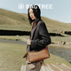 
BAGTREE [Same Model in Celebrity] Bag Tree Milk Box Bag Vegetable Tanned Cowhide New One-Shoulder Crossbody Girls Bag Pillow Hobo Bag Caramel Color-Medium High-end Niche Birthday Gift Women