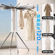 Japan's MUJIU octopus-style clothes drying rack floor-standing folding balcony mobile telescopic clothes drying rack indoor quilt rack double-layer model with universal wheels + drying clip (16 rods 64 slots