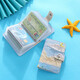 Bolsa de dibujos animados de estilo de pintura al óleo Qianjing Posición de la tarjeta múltiple Femenina Multi-tarjetas de gran capacidad Bolsa de tarjetas de presentación Integrada Billetera de monedas Z1H Summer Beach 30 Card Posición + 2 Posición de la función Seguridad-Cepillado antirrobo y antidemagnetización