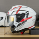 RSV Motorradhelm Drei Viertel Doppellinsenhelm Herren vier Saisons Universal Helm Sommer Frauen 3C Zertifizierter Helf AR835 STAR RED 3XL