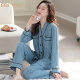 Modal pajamas women's spring and autumn cotton long sleeves 2024 new thin cotton plus size home clothing set 9276 2XL [recommended 140-160Jin [Jin equals 0.5 kg]]