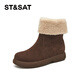 Bottes de neige du samedi pour femmes plus velours épaissis d'hiver Nouveaux bottes courtes décontractées extérieures
