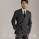CULTUM high-count worsted wool Italian-style lapel slim suit suit for men's business professional commuting gray suit formal suit dark gray two-piece suit. Please note the pants size yourself 170A /48A