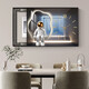 
HanXUAN (HANXUAN) light luxury meter box decoration painting with clock distribution box cover without holes Modern simple hanging painting Astronaut watch K11967 55*45cm (cover 45*35) black frame with cover