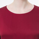 VOA silk heavy dark red round neck asymmetric short sleeve three-dimensional loose leaf elegant loose-leaf BE672 Floating red flowing elixir (H7) M