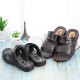 
Huili Shanghai Huili Sandals men's summer simple non-slip wear-resistant daily work and leisure home two-wear beach sandals Huili 3888/black 39