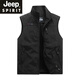 JEEP SPIRIT high-end men's vest 2024 new autumn and winter outdoor velvet vest photography fishing vest quick-drying jacket red (model) velvet 3XL suitable for 160-175Jin Jin equals 0.5 kg