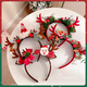 Morning Star Christmas Headdress Cute Antler Headband Children's Headband Female Elk Hair Bundle Christmas Hat Pressed Hairpin Photo Props Christmas Hat-Kajiao