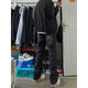 7 hochwertige amerikanisch gewaschene Jeans für Herbst und Winter neuer Stil neuer Stil loser Weitbein trendiger High Street Casual Straight Work Hosen WKXS-K683 Black L.
