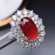 Nanyang Peninsula Pigeon's Blood Ruby Ring 18K Gold Inlaid Diamond Color Treasure Ring Lady Temperament Fashion Luxury Accessories Valentine's Day Gift [Custom Deposit] Contact customer service to order, deposit 1000