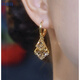 Techima's high-end temperament zircon rhombus earrings for female Internet celebrities, fashionable face-shaping earrings for girlfriend on Chinese Valentine's Day, golden earrings