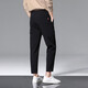 JEEP SPIRIT casual pants for men summer new ice silk trendy small feet cropped pants new loose sports quick-drying pants for men 718 black XL