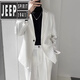 JEEP SPIRIT summer light mature style casual suit men's suit trendy yuppie handsome small suit embroidered street style jacket XZ14 white XL