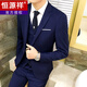 Hengyuanxiang suit men's three-piece business formal suit professional suit groomsmen groomsmen wedding dress spring L 105-120 Jin Jin equals 0.5 kg light gray (suit + trousers)