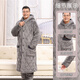 Catman (Miiow) Hiver à trois couches épaissies de corail Velvet Coton Coton Pyjama pour hommes et femmes Nouveaux style, Pather et mère Mère Vêtements de maison décontractés 683 Femme Purple Extra épais Hooded Hothed Hothered Taille 100-120jin [Jin est égal à 0,5 kg] Coton à trois couches à trois couches