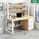 Jiajialin Computer Desk Desktop Bookshelf Bookcase Integrated Table and Chair Set Bedroom Study Table Student Writing Desk Upgraded Three Drawers Oak Color 120cm