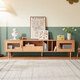 Home's Home Nordic Wood Color TV Cabinet Basse Basse Cabinet en bois massif Pied Salon Room Home TV Wall Cabinet Armoire en trois dimensions PE1M