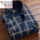 Woodpecker (TUCANO) men's warm shirt with velvet thickened plaid long-sleeved shirt casual trend middle-aged and elderly father-father suit (2 pieces) HB677+HB681 plus velvet XL is suitable for 120 Jin [Jin equals 0.5 kg] - 139 Jin [Jin equals 0.5 kg]