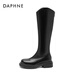 Daphne Slim Boots Women's Autumn and Winter Plus Velvet 2025 New Style Hot Girl Boots No More Than Knees V-mouth Knight Boots Advanced