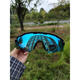 欧克利（OAKLEY）O记骑行眼镜radar ev 9275自行车跑步马拉松半框偏光骑行眼镜 全黑框冰蓝四片装