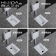 Huida 20 cm thin ceramic squat toilet, squat toilet, home bathroom potty, squat toilet deodorant flushing tank set, single purchase squat toilet (with water outlet in front of bend), 20cm high