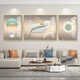 Aohan Light Luxury Feather Living Room Decoration Painting Abstract Sofa Background Wall Hanging Painting Atmospheric Simple Modern Mural High-end Z4877 Left and left 30*40 60*40 Crystal porcelain aluminum alloy gold frame