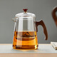 Mesni thickened glass teapot teapot heat-resistant glass teapot wooden handle teapot Kung Fu tea set