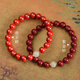 Ciling Pavilion Pulsera de Cinabrio Amuleto Mujer Hetian Jade Transfer Beads Pulsera de Cuentas de Buda Regalo de cumpleaños para el año de la Vida