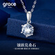 Grace GirlPt950 platinum six-claw moissanite diamond necklace pendant clavicle chain birthday confession heartfelt gift for girlfriend engraved greeting card platinum moissanite necklace
