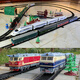 Ensemble complet de modèles de table de sable de train, Dongfeng Rail à grande vitesse à vapeur Verte Verte Skin pour enfants Train de simulation électrique, Red Wine, European Star Passenger Transport Set, Ordinary No. 5 Batterie